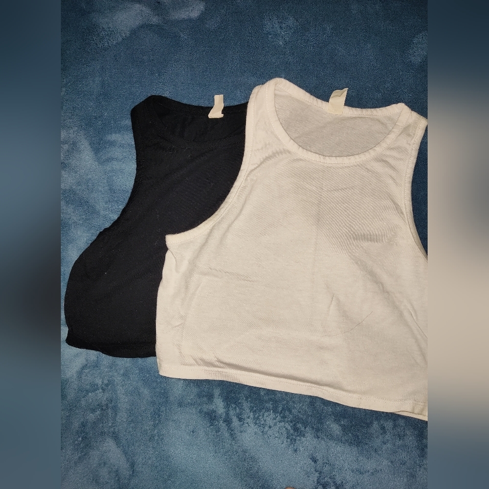 Black and white tank crop tops five below